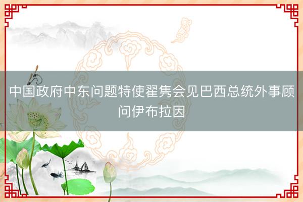 中国政府中东问题特使翟隽会见巴西总统外事顾问伊布拉因