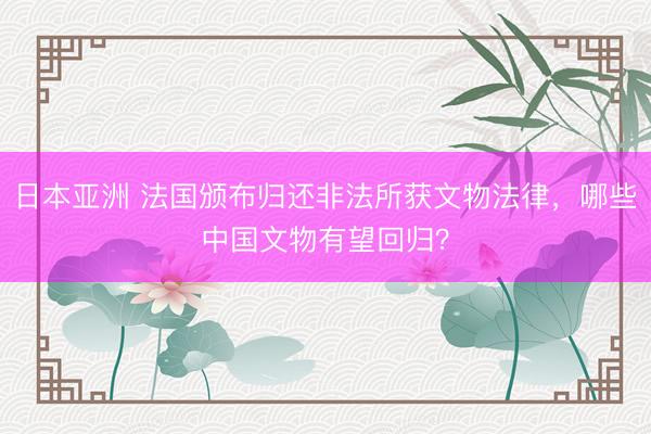 日本亚洲 法国颁布归还非法所获文物法律，哪些中国文物有望回归？