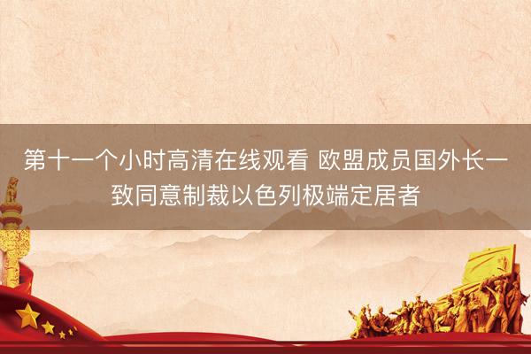 第十一个小时高清在线观看 欧盟成员国外长一致同意制裁以色列极端定居者
