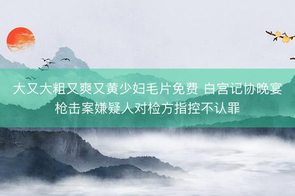 大又大粗又爽又黄少妇毛片免费 白宫记协晚宴枪击案嫌疑人对检方指控不认罪
