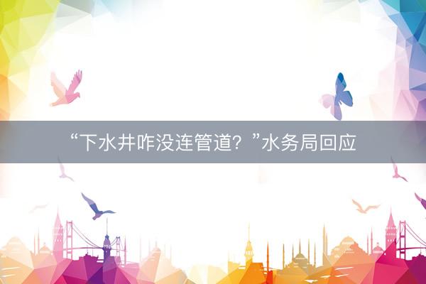 “下水井咋没连管道?”水务局回应