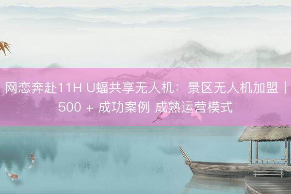 网恋奔赴11H U蝠共享无人机：景区无人机加盟｜500 + 成功案例 成熟运营模式
