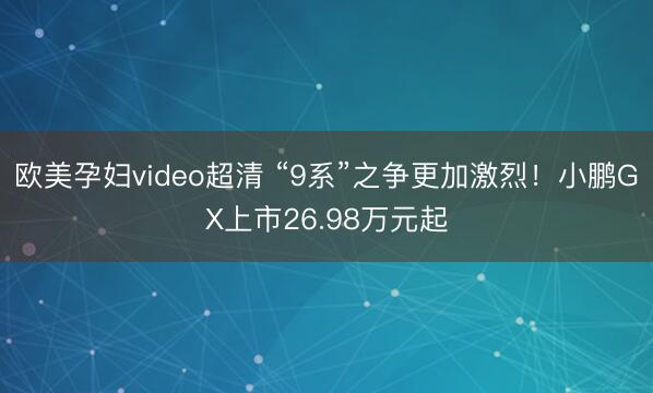 欧美孕妇video超清 “9系”之争更加激烈！小鹏GX上市26.98万元起