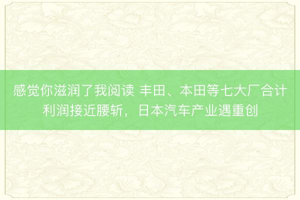 感觉你滋润了我阅读 丰田、本田等七大厂合计利润接近腰斩，日本汽车产业遇重创