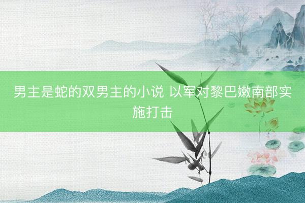 男主是蛇的双男主的小说 以军对黎巴嫩南部实施打击