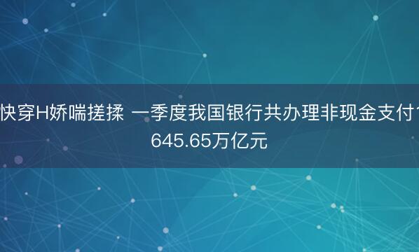 快穿H娇喘搓揉 一季度我国银行共办理非现金支付1645.65万亿元