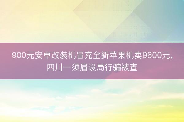 900元安卓改装机冒充全新苹果机卖9600元，四川一须眉设局行骗被查