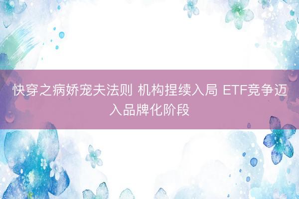 快穿之病娇宠夫法则 机构捏续入局 ETF竞争迈入品牌化阶段