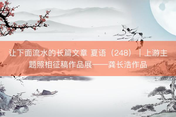 让下面流水的长篇文章 夏语（248）｜上游主题照相征稿作品展——龚长浩作品