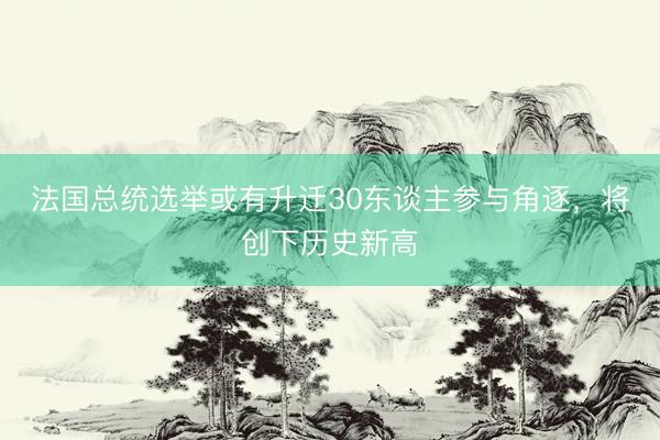 法国总统选举或有升迁30东谈主参与角逐，将创下历史新高